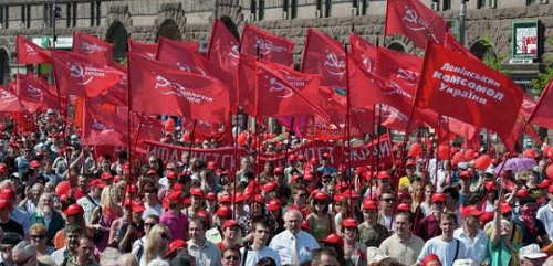 manifestacao partido comunista ucrania