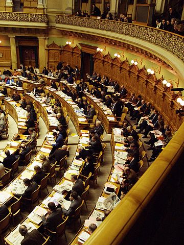 360px Swiss Federal Assembly session with spectators gallery